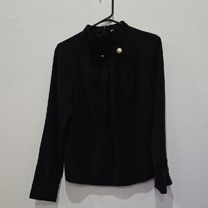 United Colors Of Benetton Black Blouse with Pearl Details